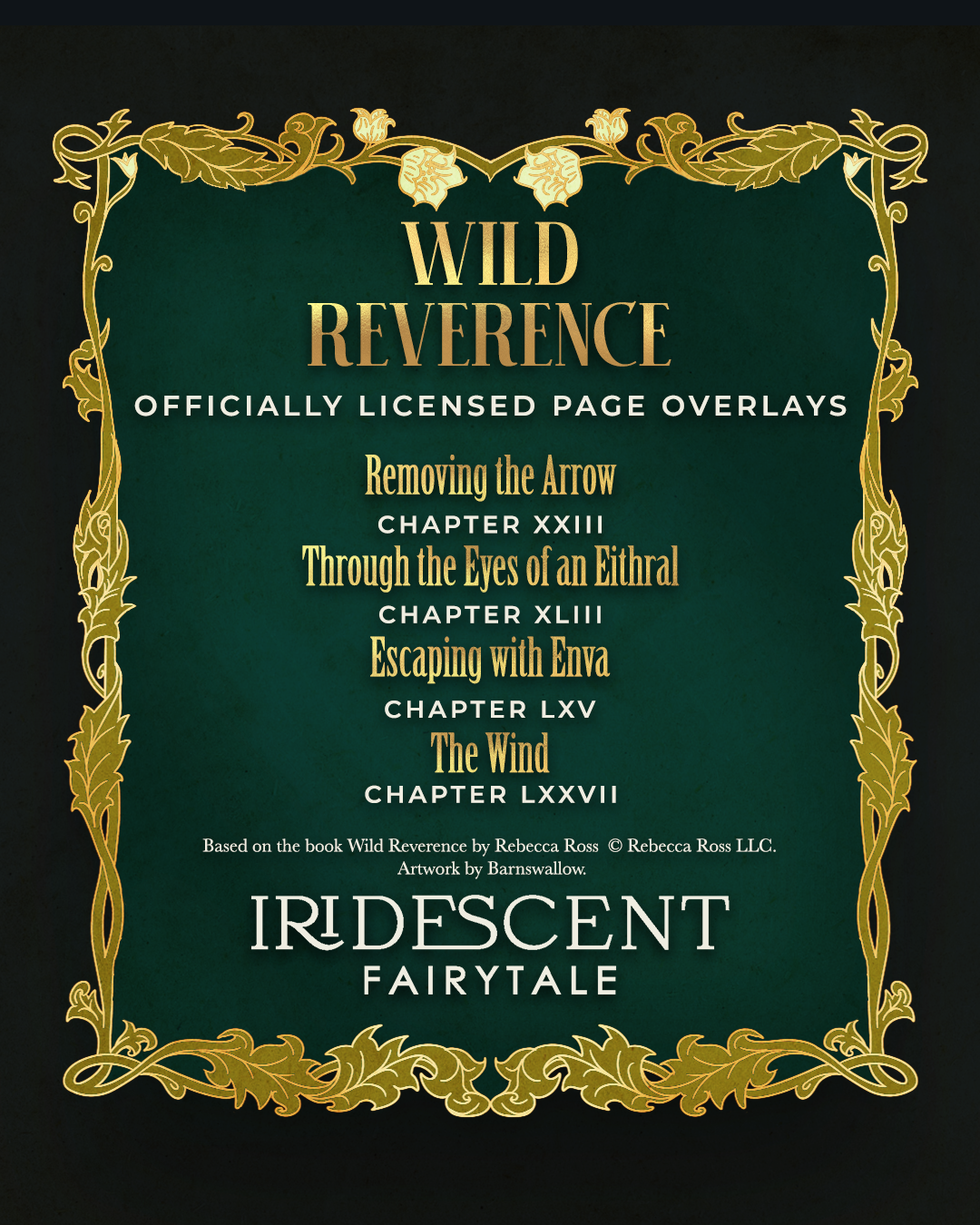 Wild Reverence Page Overlays - Letters of Enchantment Series by Rebecca Ross - Officially Licensed