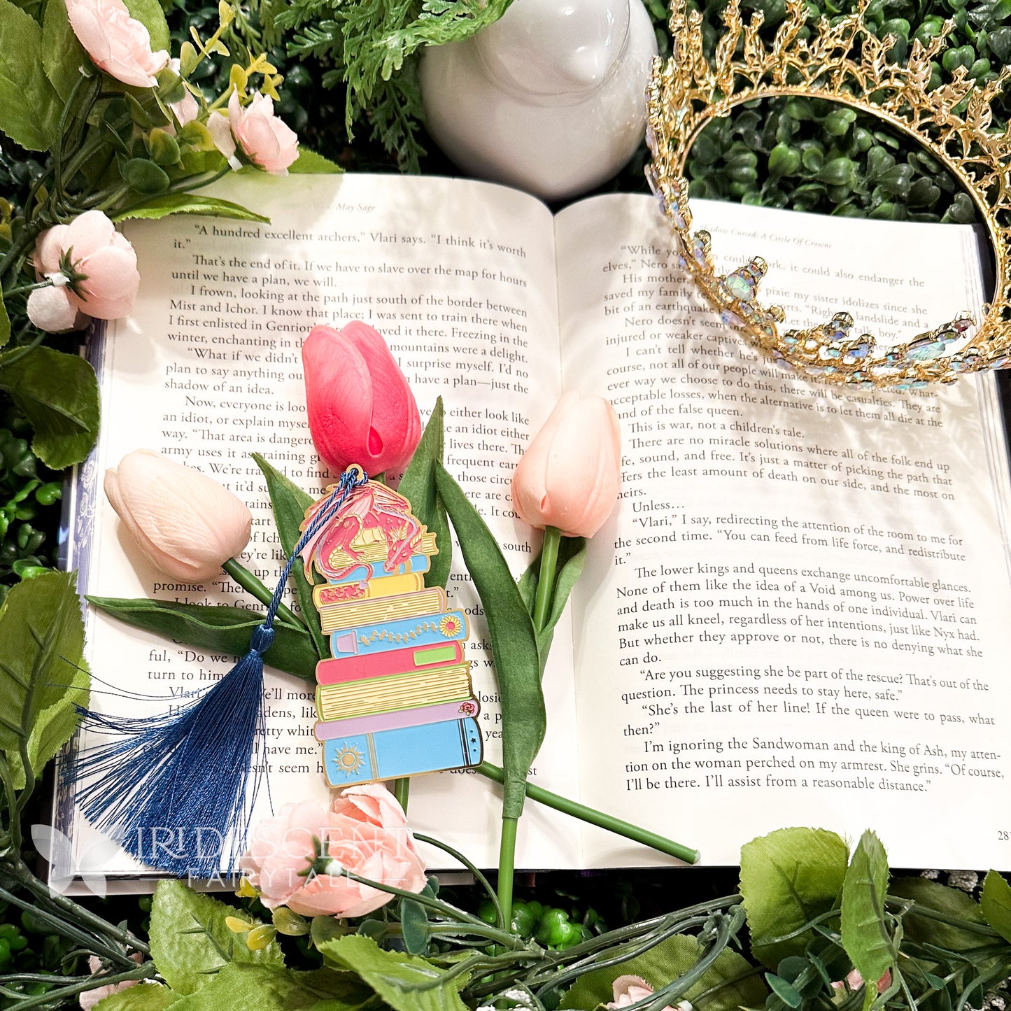 Book Dragon Metal Bookmark with Tassel