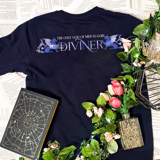 Diviner - Embroidered Organic Sweatshirt - The Knight and the Moth by Rachel Gillig