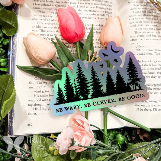 Be Wary Holographic Sticker - Be Wary Holographic Sticker - Officially Licensed The Shepherd King by Rachel Gillig Merchandise