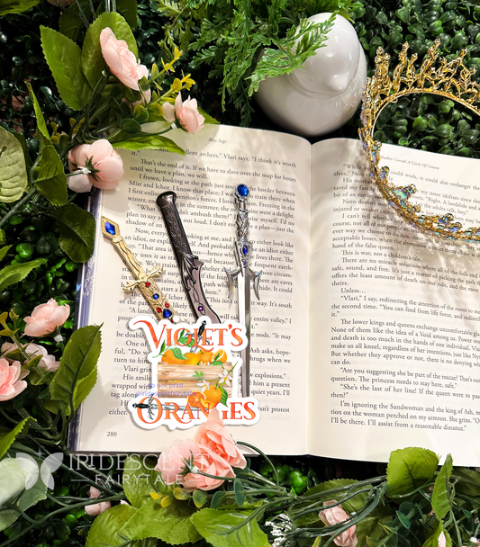 Violet's Oranges Matte Sticker - Officially Licensed Fourth Wing Merchandise