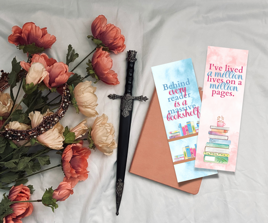 Stacks of Pastel Book: Set of Two Bookmarks