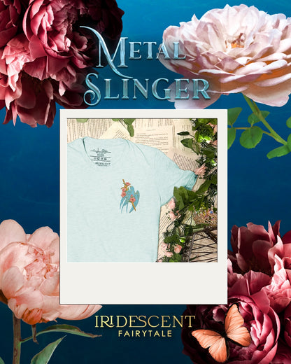 Embroidered Metal Slinger Bird Comfort Colors T-shirt