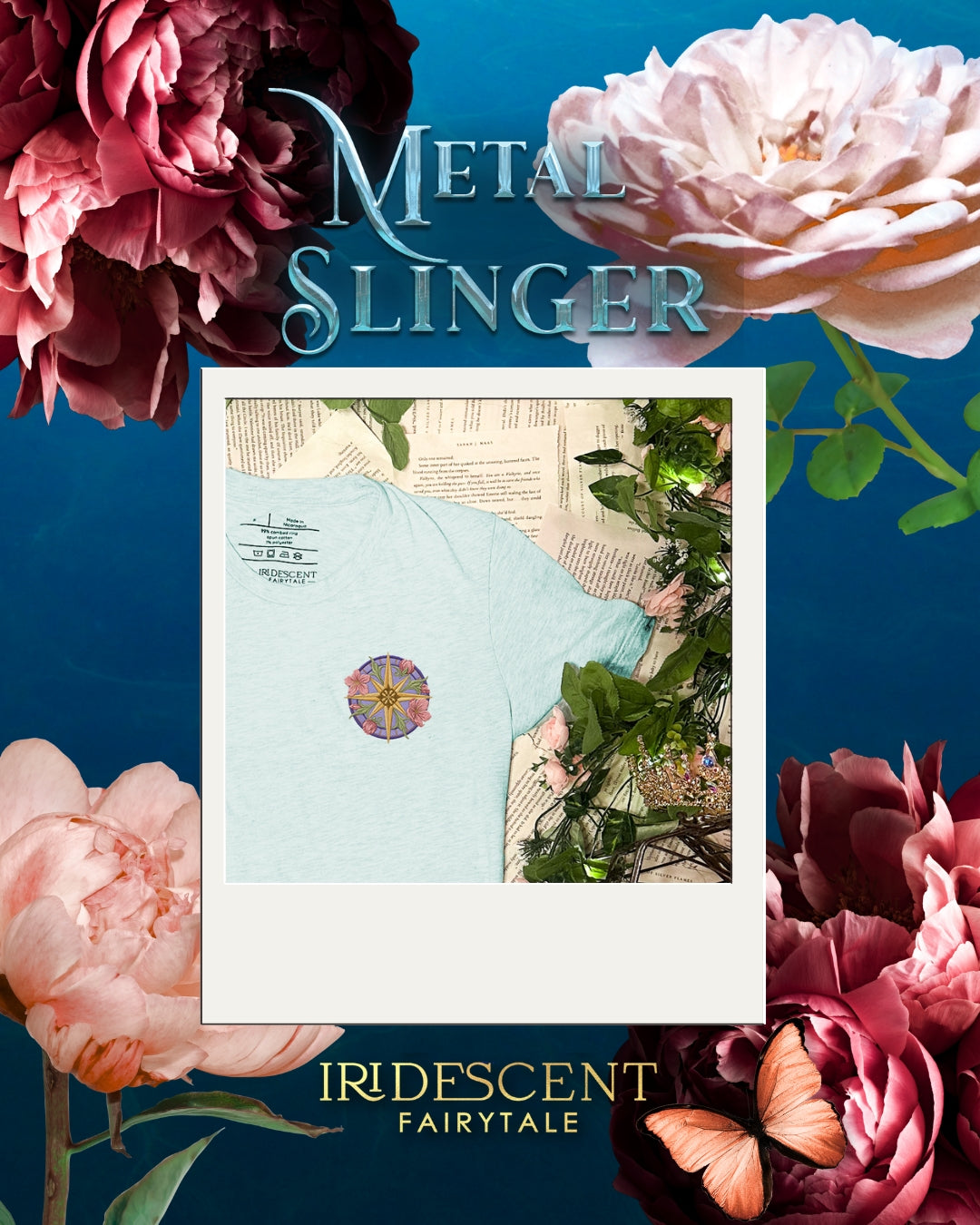 Embroidered Metal Slinger Compass Comfort Colors T-shirt