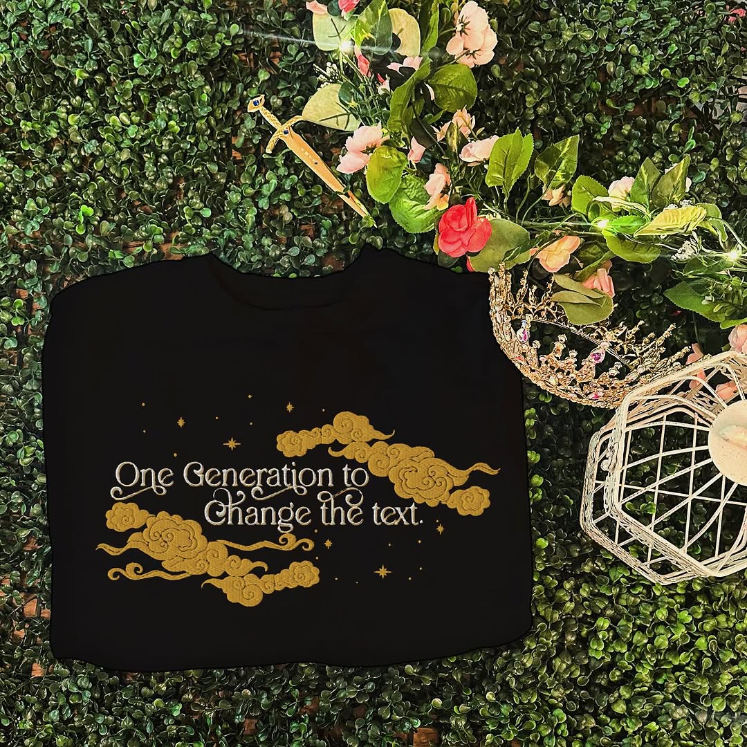 One Generation to Change the Text Embroidered Sweatshirt