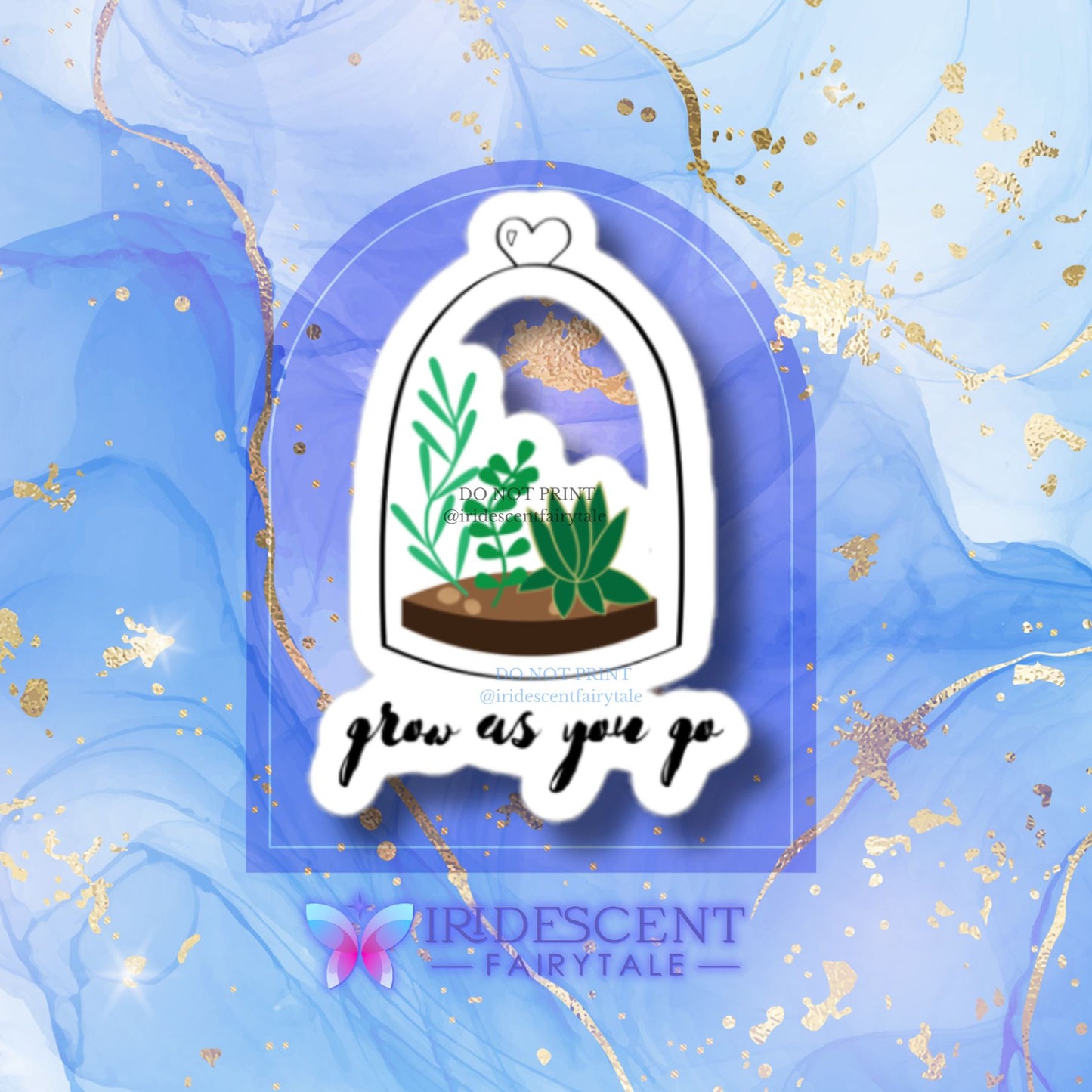 Grow as We Go Plant in Terrarium Sticker