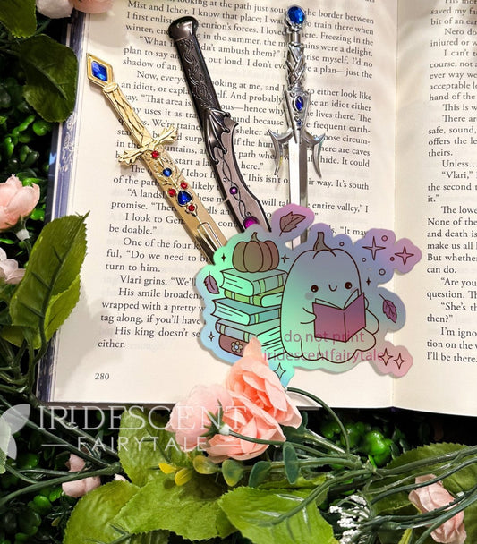 Autumn Book Ghost Holographic Sticker