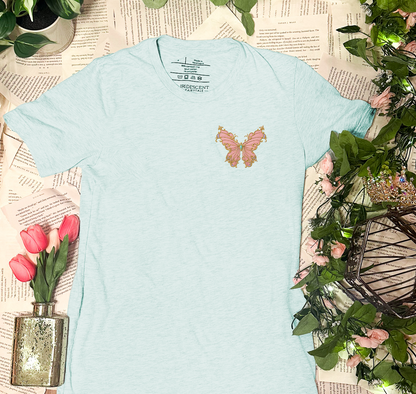 Embroidered Metal Slinger Butterfly Comfort Colors T-shirt