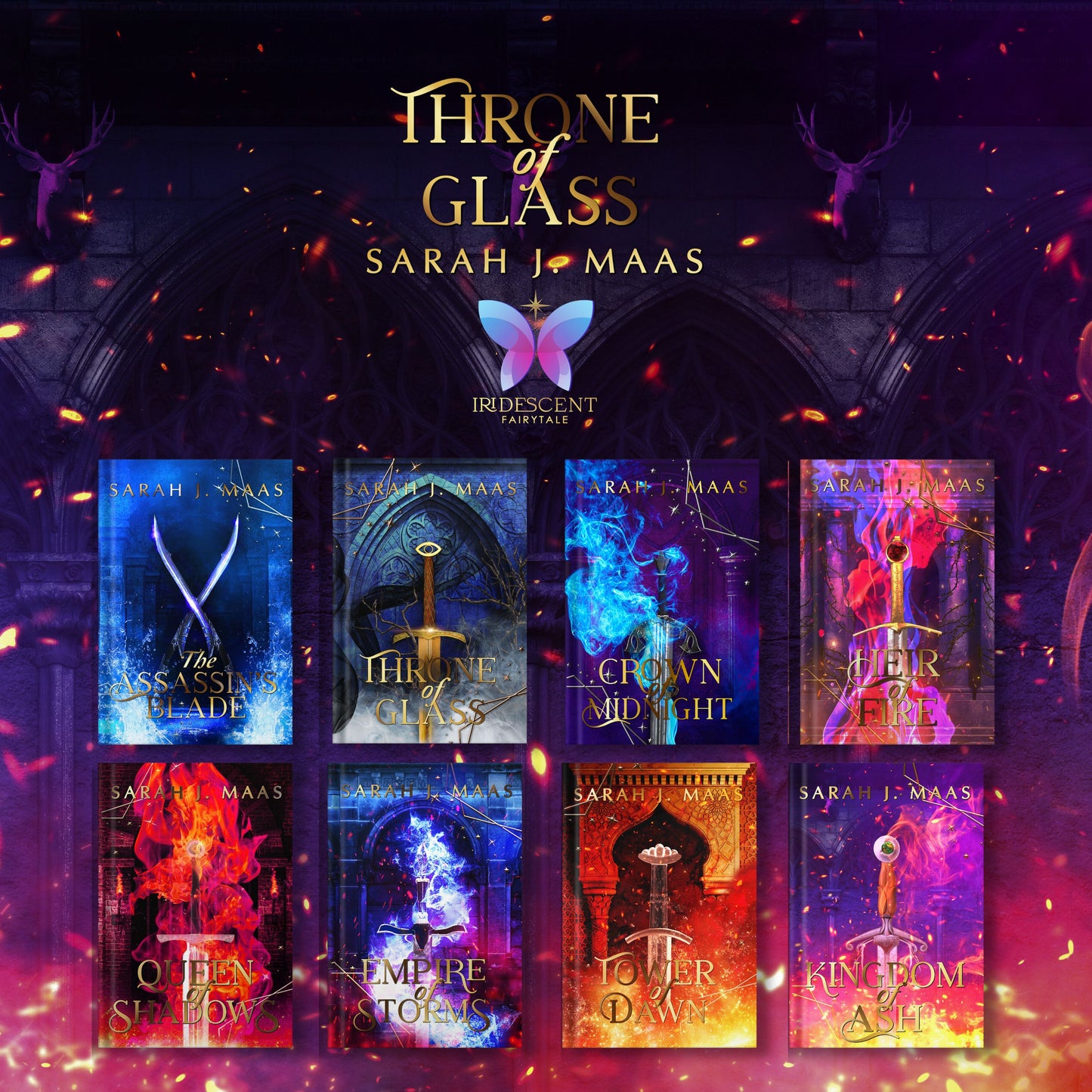 Newly Redesigned Throne of Glass Series by Sarah J Maas Dust Jackets (Licensed)