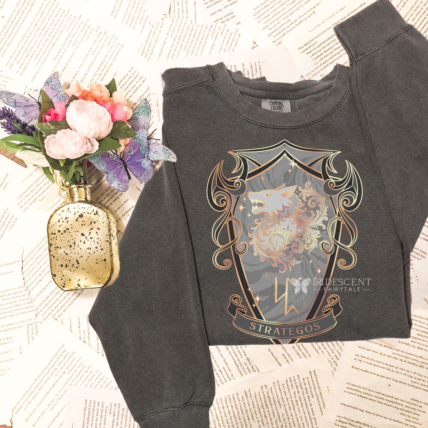 Strategos Crest Comfort Colors Sweatshirt from Dire Bound (The Wolves of Ruin Series) by Sable Sorensen Officially Licensed